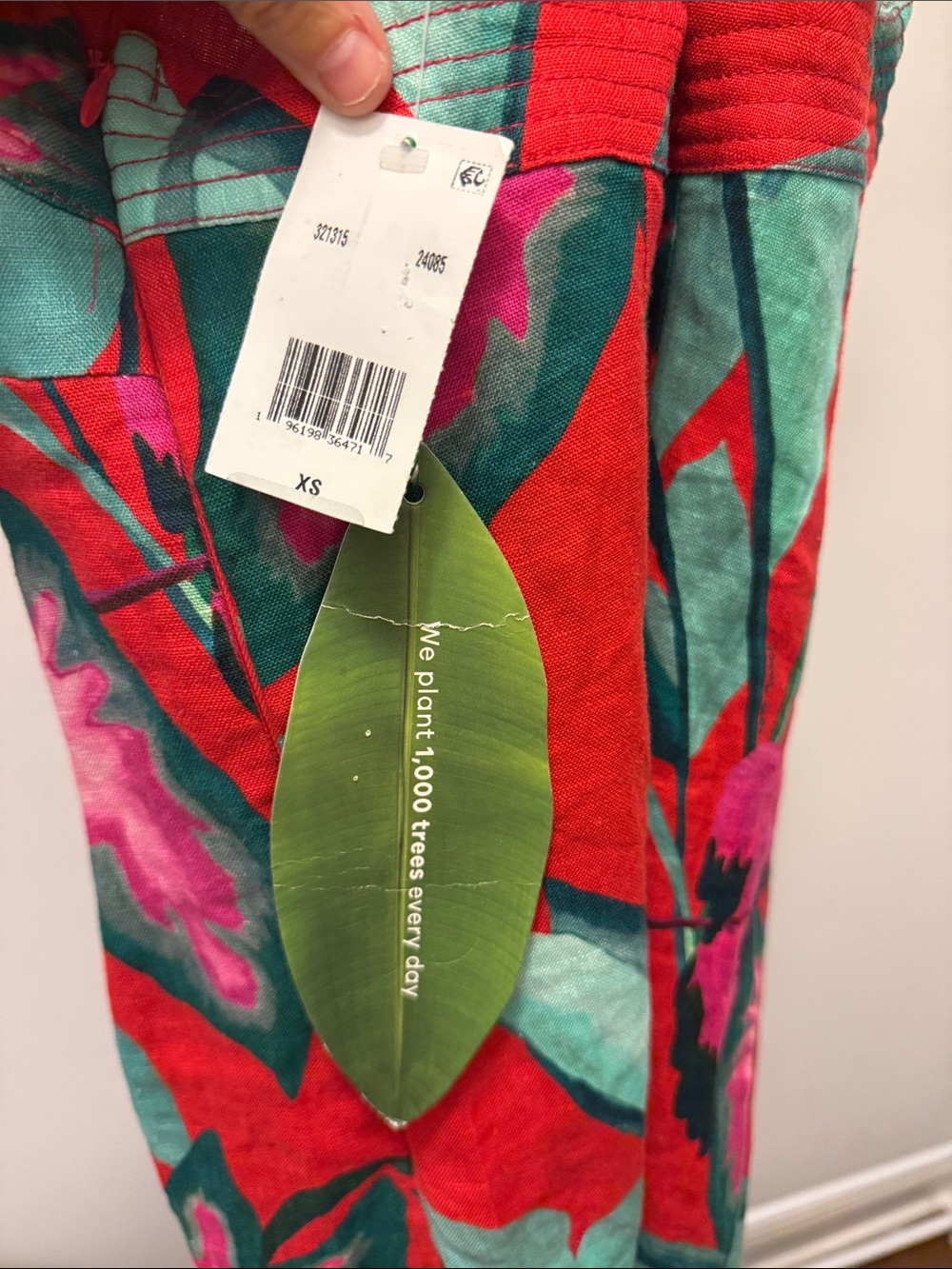 FARM Rio Red Tropical-Print Button-Front Mini Dress - Picture 3 of 4